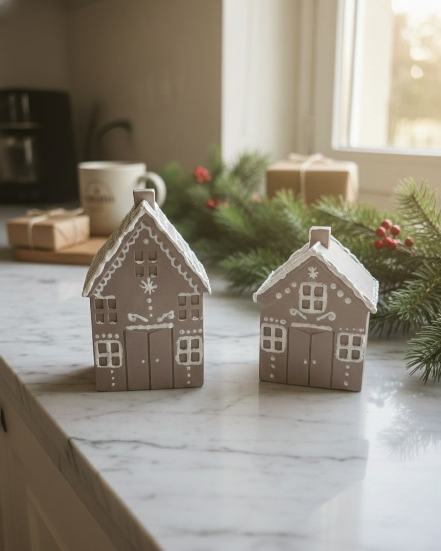 Gingerbread-Snow Village (Festive Tray Set)